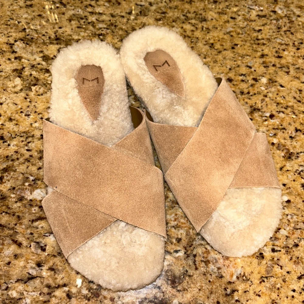 Marc Fisher Canna Sterling and Suede Sandals Size 9